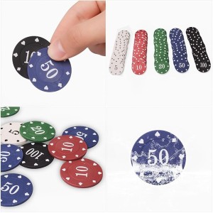Professional Poker Chips Set, Denomination Poker Chips with Dice Striped Pattern for Card Blackjack Games & Parties - 100 Pieces 