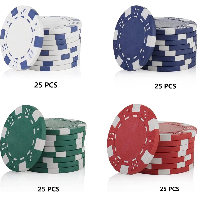 Poker Chips,Poker Chips Set for Card Board Game,11.5 Gram,for Texas Hold'em, Blackjack,Card Club or Late Night Poker Games 