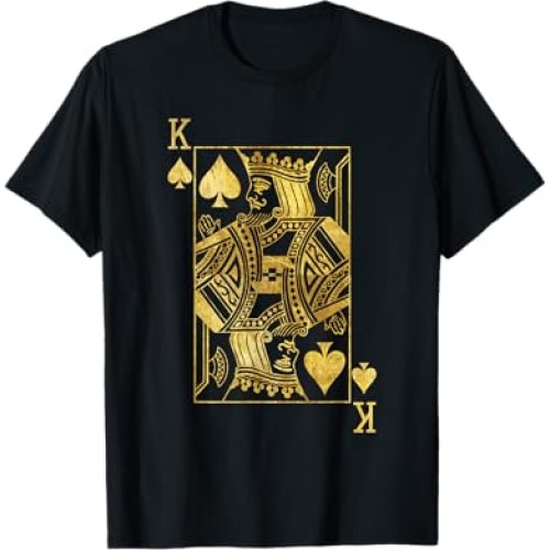 Lucky Poker Cards Knight King of Spade Game Casino T-Shirt