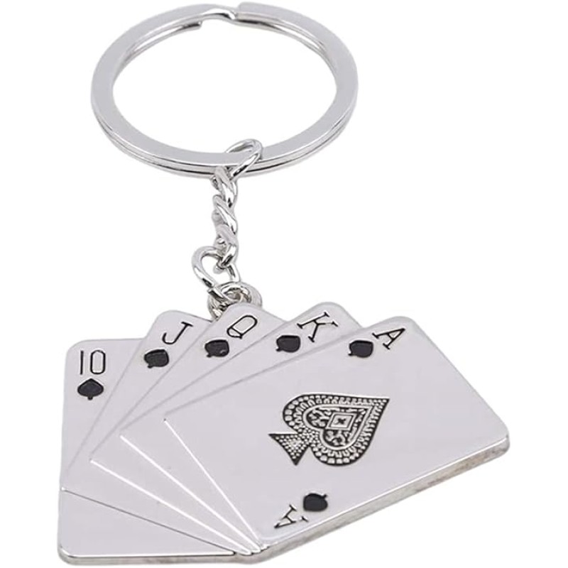 Playing Cards Keychain Poker Keychains for Men Key Ring Playing Card Key Pendant for Phones Bag Gift Decoration 