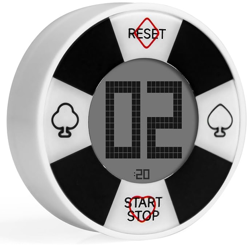 Poker Dealer button with Timer - Complete The poker chips set! Texas hold em digital shot clock game timer. Poker accessory for Poker table and games night. Great gift or Poker decor. Poker Dealer button with Timer - Complete The poker chips set! Texas hold em digital shot clock game timer. Poker accessory for Poker table and games night. Great gift or Poker decor.