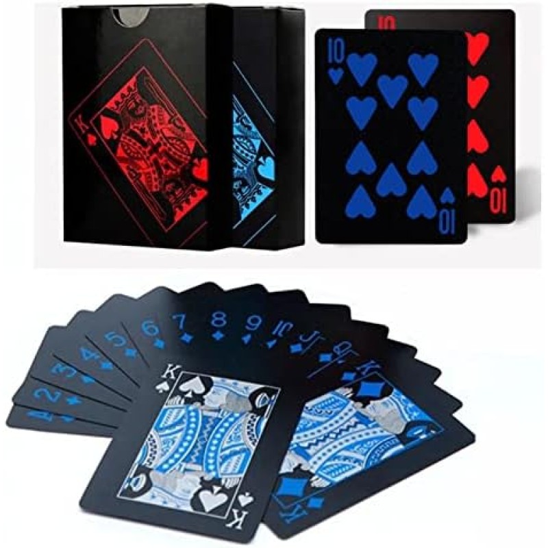 2 Deck of Waterproof Poker Cards and Playing Cards with Flexible Plastic PVC and Classic Trick Cards 