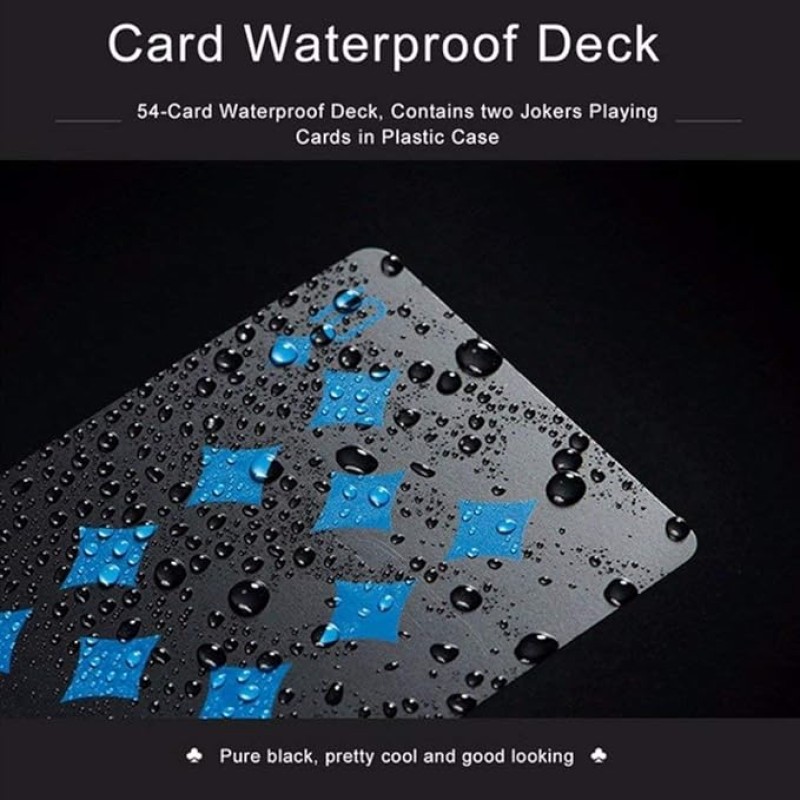 2 Deck of Waterproof Poker Cards and Playing Cards with Flexible Plastic PVC and Classic Trick Cards 
