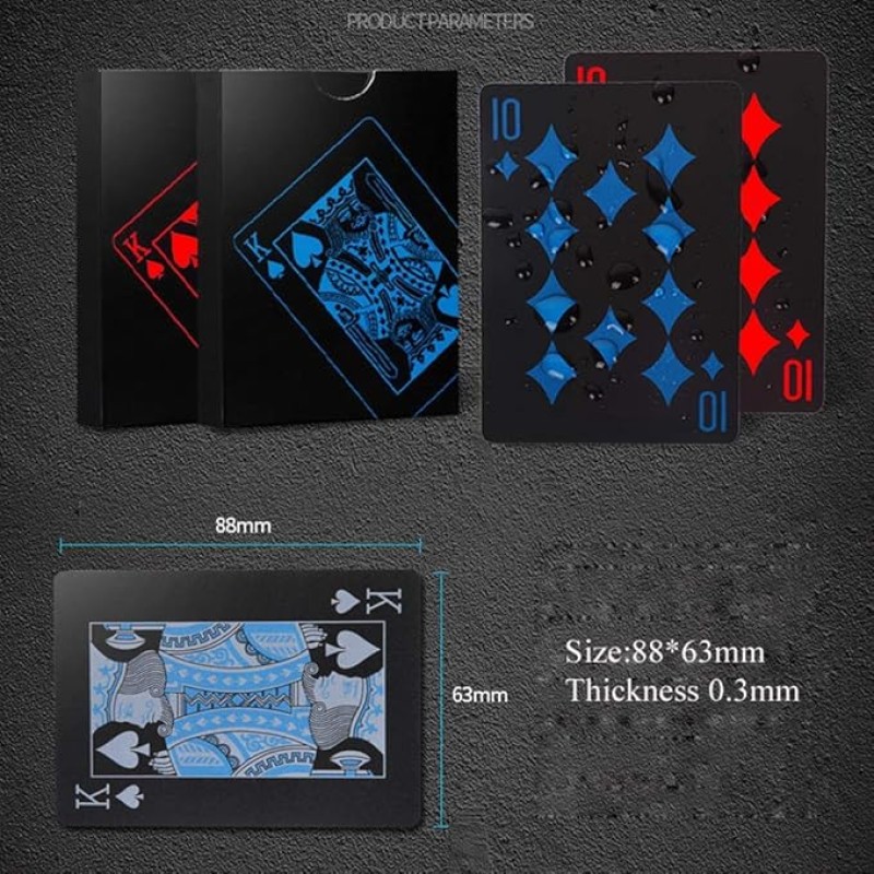 2 Deck of Waterproof Poker Cards and Playing Cards with Flexible Plastic PVC and Classic Trick Cards 
