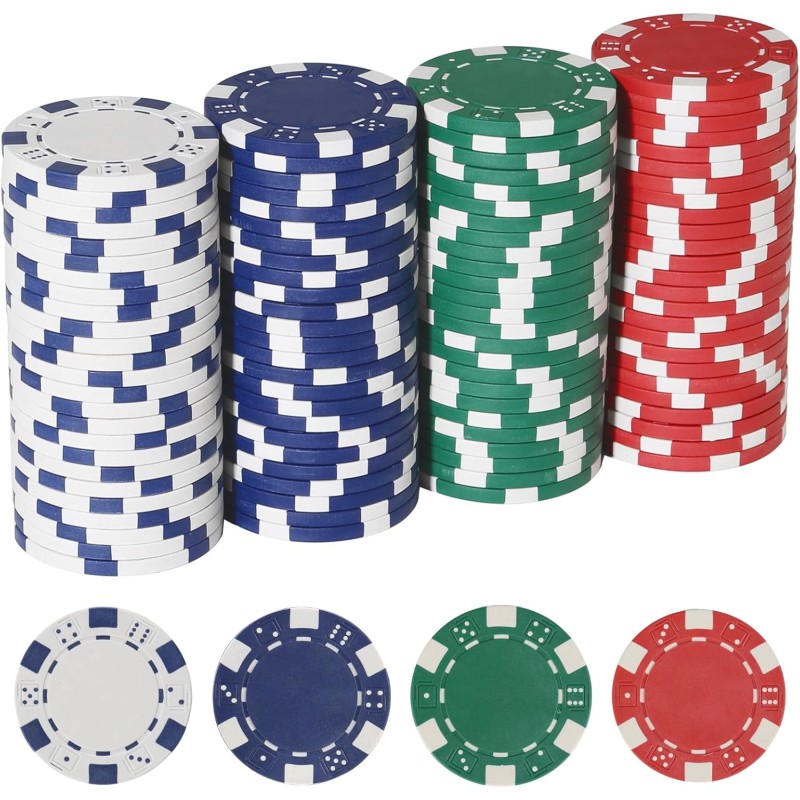 Poker Chips,Poker Chips Set for Card Board Game,11.5 Gram,for Texas Hold'em, Blackjack,Card Club or Late Night Poker Games 