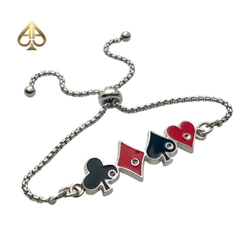 OIDEA Ace of Spades Necklace for Men: Stainlss Steel Necklace Good Luck Poker Card Pendant Necklace Hip Hop Rock Jewelry Gift for Mens Womens, 22 Inch Chain 